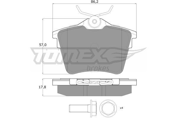 TOMEX BRAKES Комплект тормозных колодок, дисковый тормоз TX 14-69